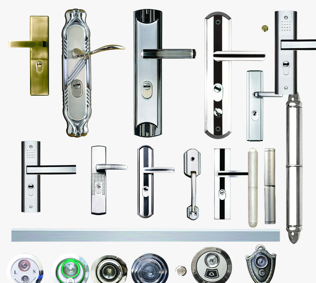 拉手、門鎖、觀察孔效果圖