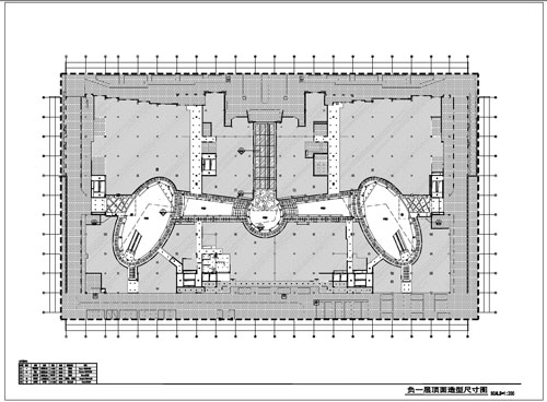 商場深化設(shè)計施工圖負(fù)一層頂面造型尺寸圖