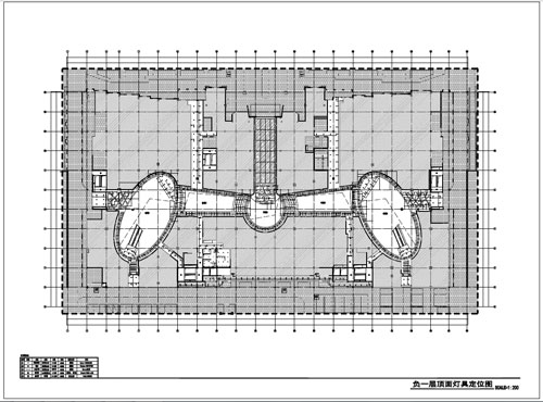 商場深化設(shè)計施工圖負(fù)一層頂面燈具尺寸圖