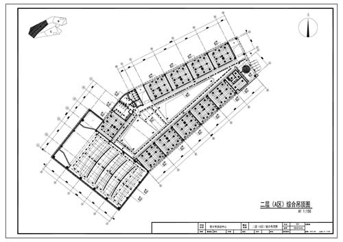 青少年活動(dòng)中心施工圖深化設(shè)計(jì)三層A區(qū)綜合頂面圖