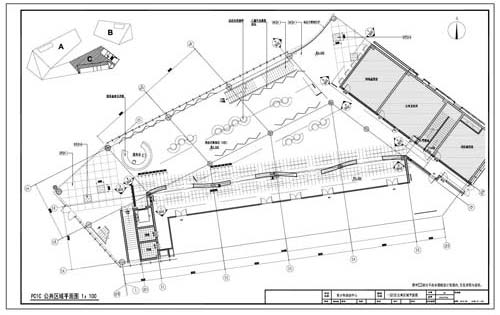 青少年活動(dòng)中心施工圖深化設(shè)計(jì)C區(qū)1層公共區(qū)域平面圖