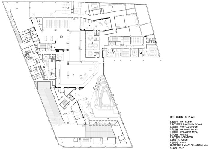 集團總部辦公樓地下一層平面